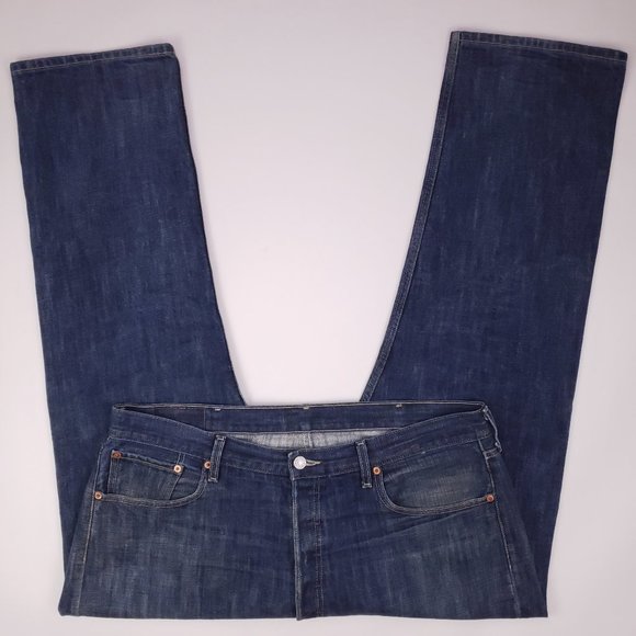 Levis 501 Jeans 40x30 Blue Mens Button Fly Regular - Picture 2 of 12